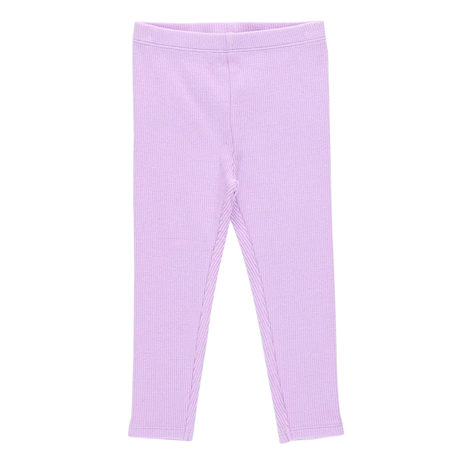 Girls Organic Rib Legging in Lavender