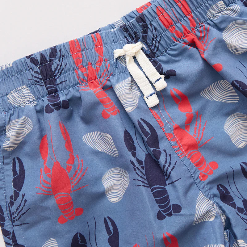 Boys Swim Trunk in Lobsters & Clams