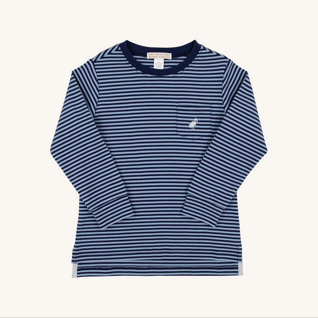 Long Sleeve Carter Crewneck in Barrington Blue & Nantucket Navy