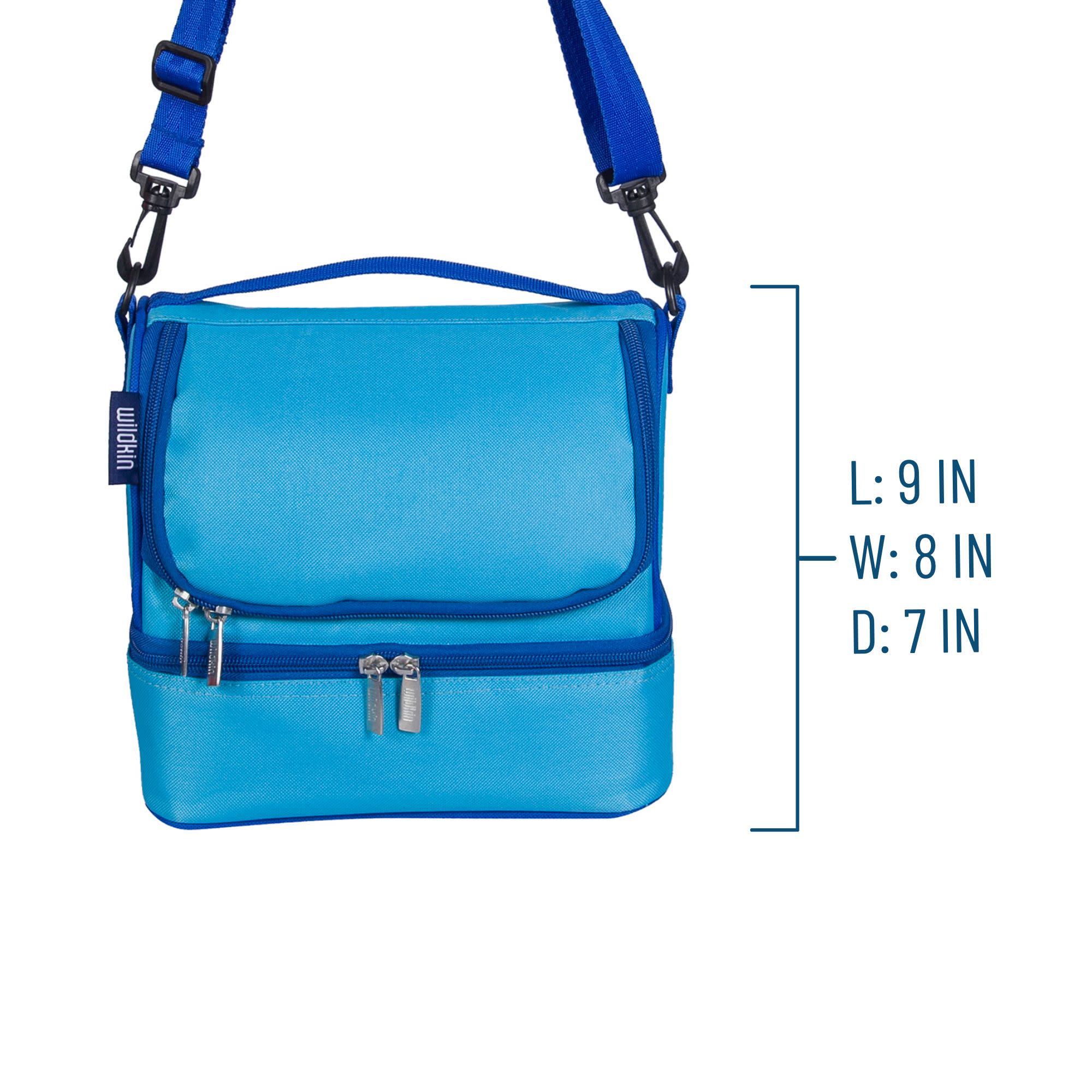 Sky Blue Two Compartment Lunch Bag