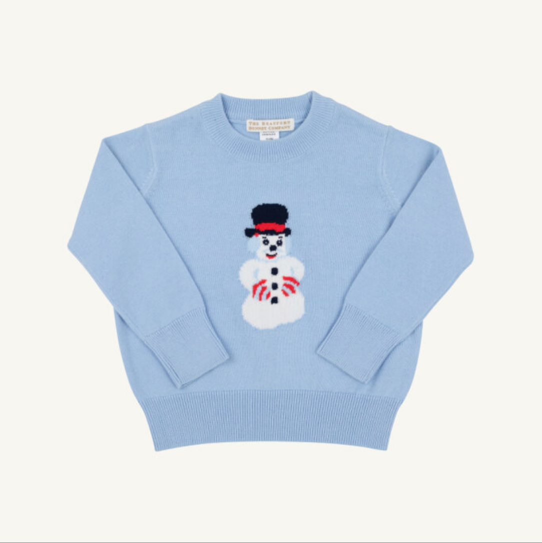 Isaac's Sweater in Beale Street Blue Snowman