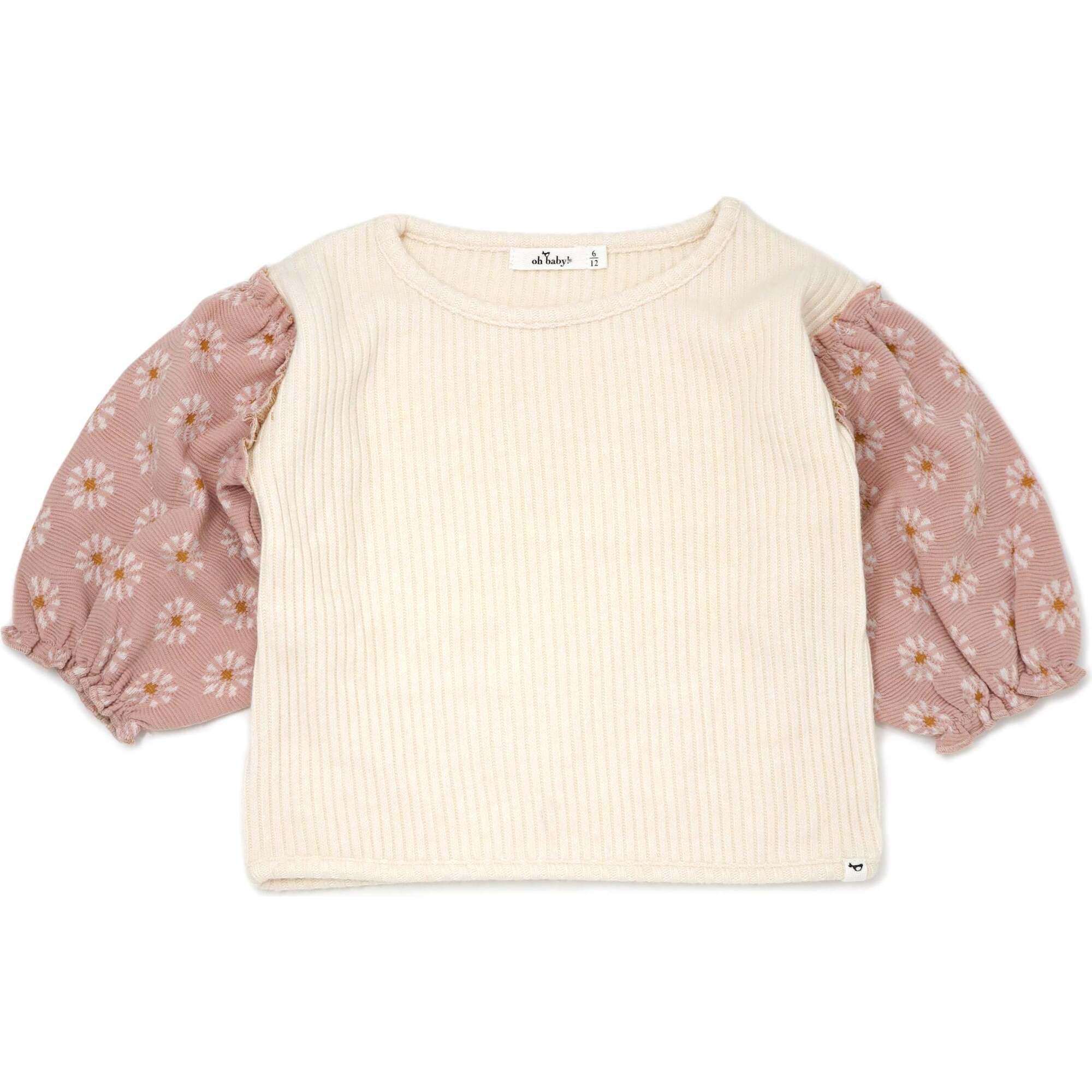 Sweaterknit Blouse Starbust Puff Sleeves