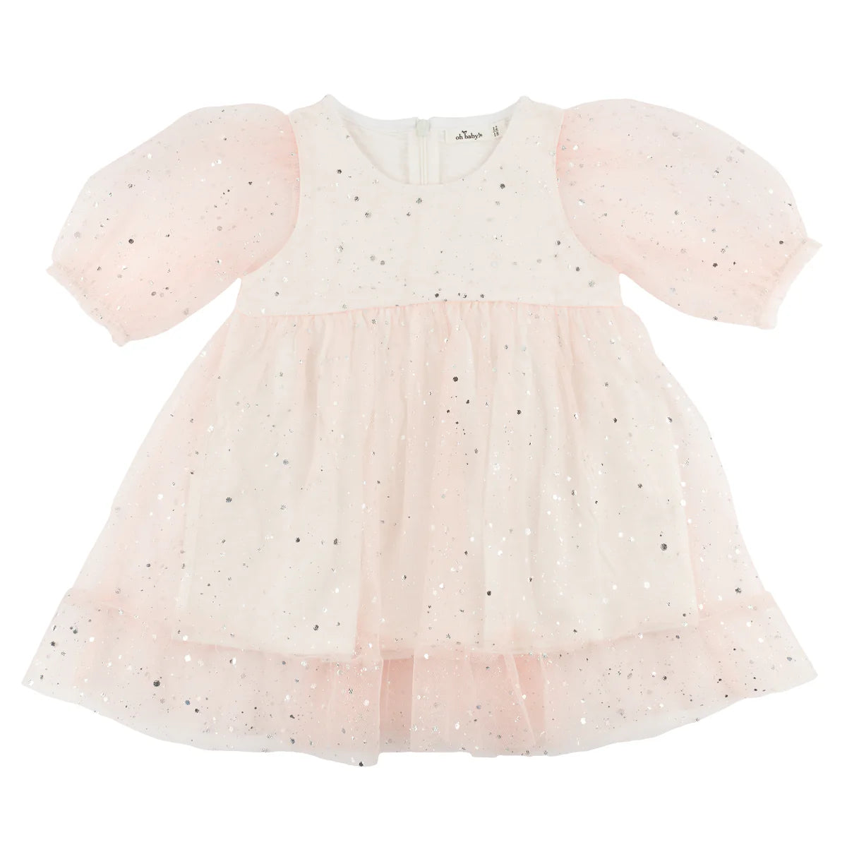 Josephine Dress in Pink & Silver Fleck