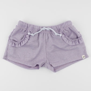 Lavendar Lottie Sparkle Ruffle Shorts