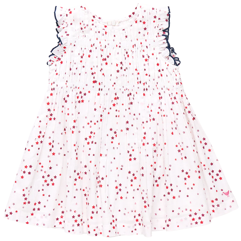 Waverly Dress in Red Ditsy Stars