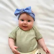 Baby Bodysuit Organic Ribbed Cotton Short Sleeve