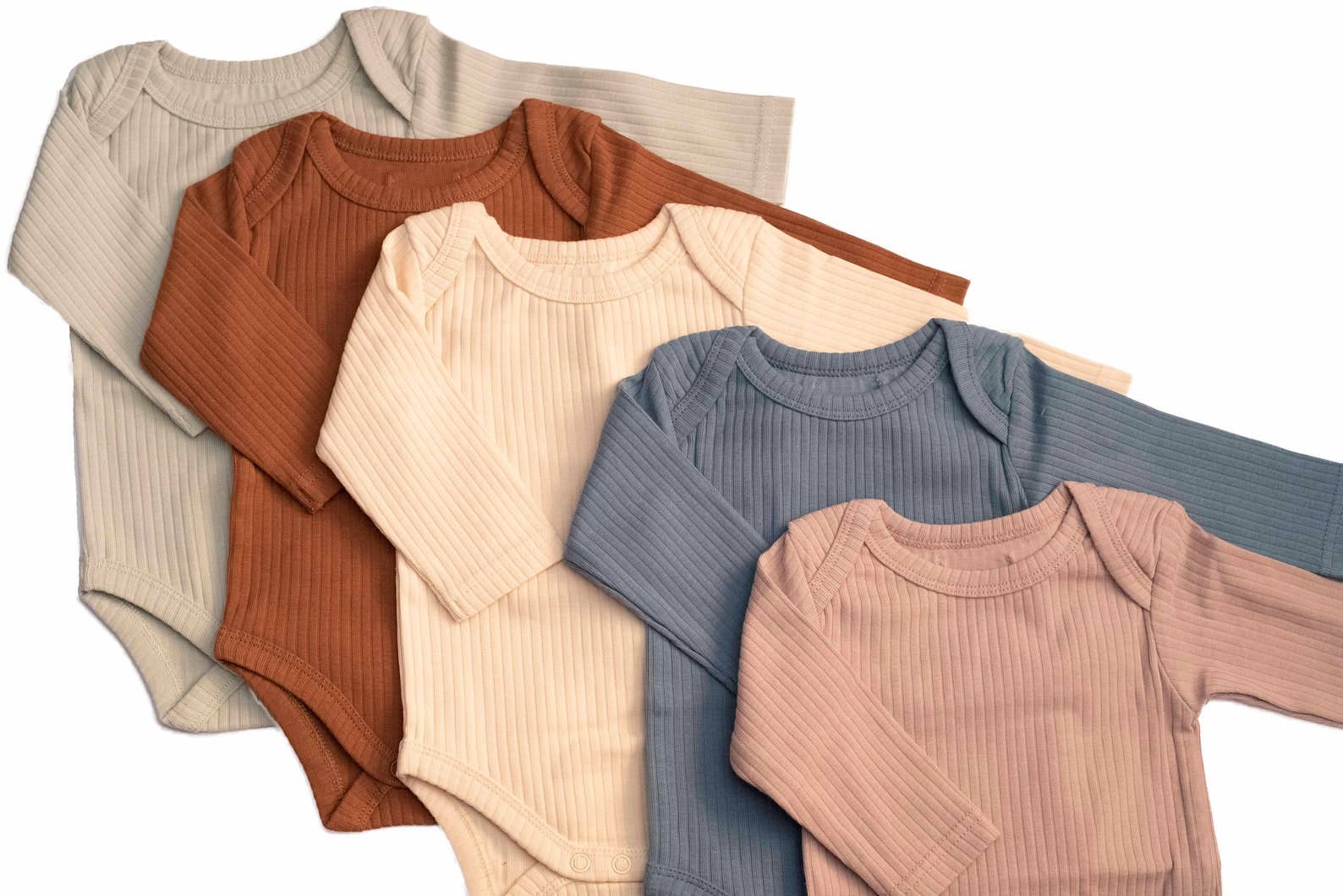Organic cotton bodysuit ribbed cotton long sleeve in Sage Green