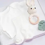 Baby Bodysuit Organic Ribbed Cotton Short Sleeve