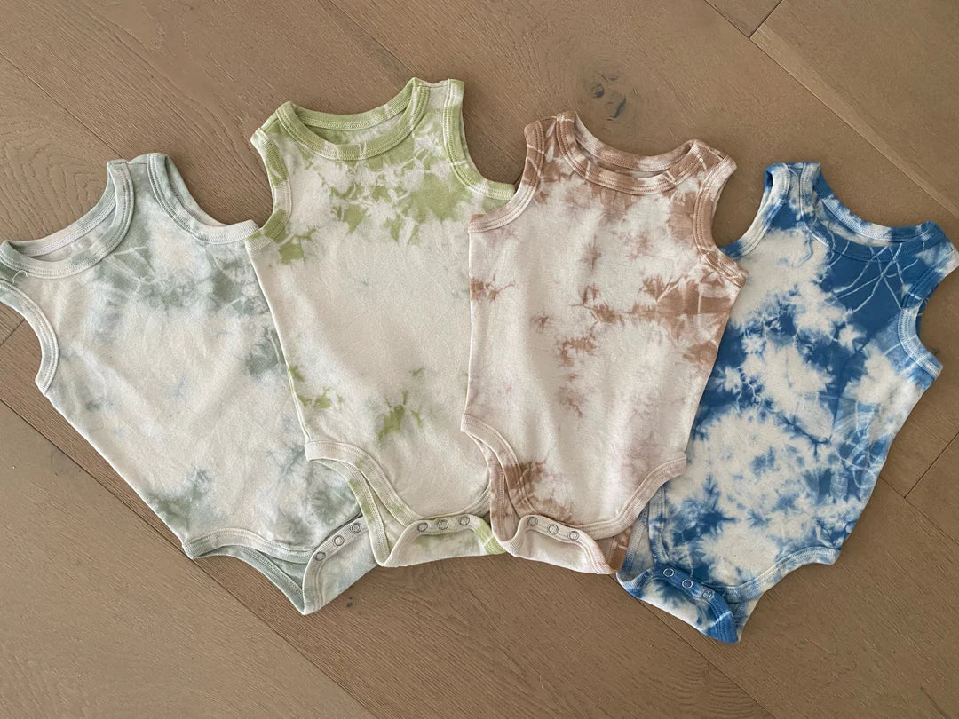 Organic Cotton Sleeveless Bodysuit - Tie Dye