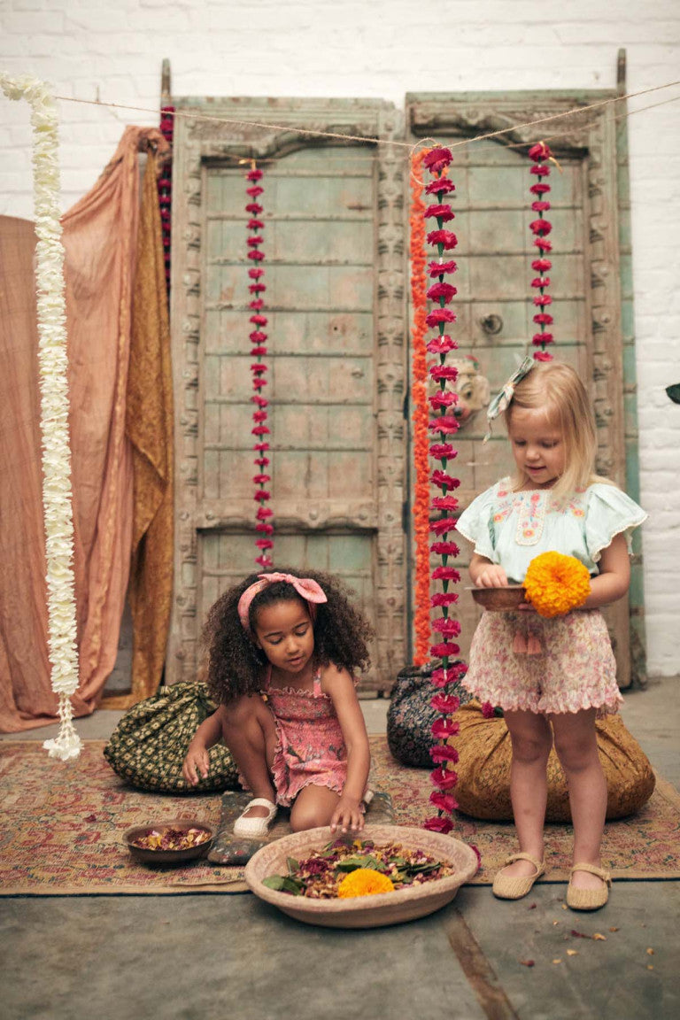 Cream Padma Mudra Vallaloid Shorts