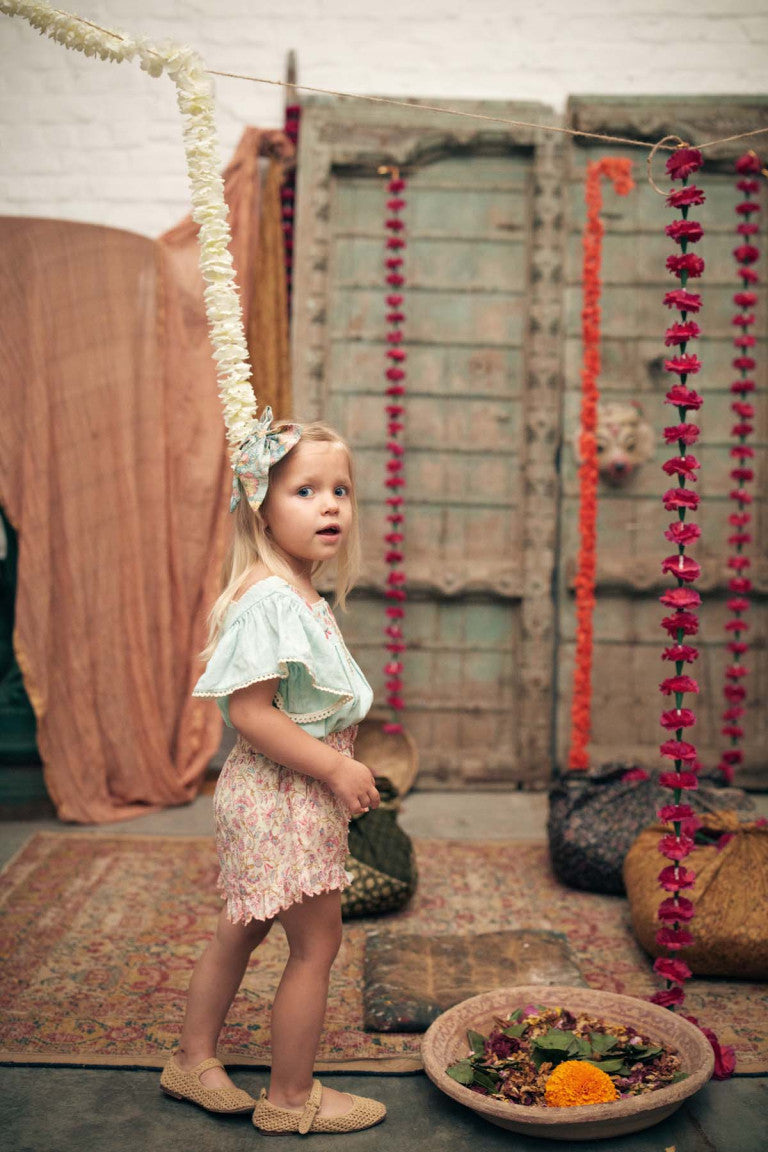 Cream Padma Mudra Vallaloid Shorts