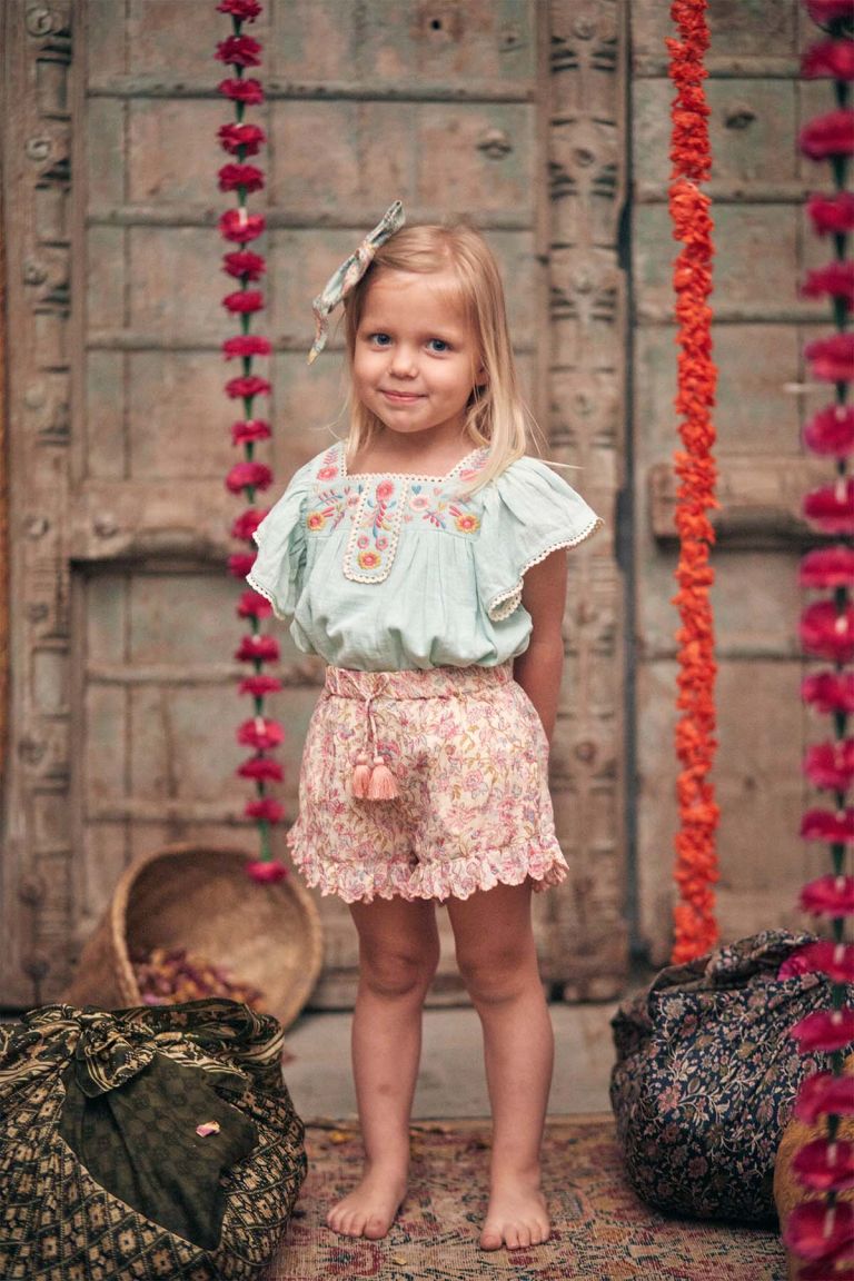 Cream Padma Mudra Vallaloid Shorts