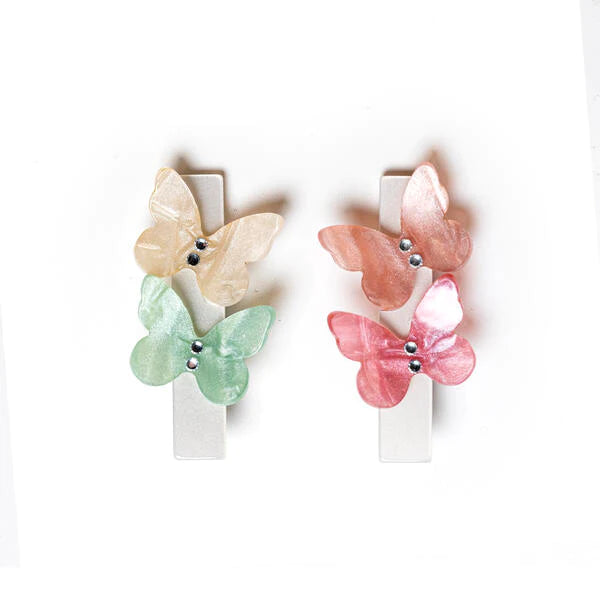 Butterflies Pearlized Pastel Hair Clips