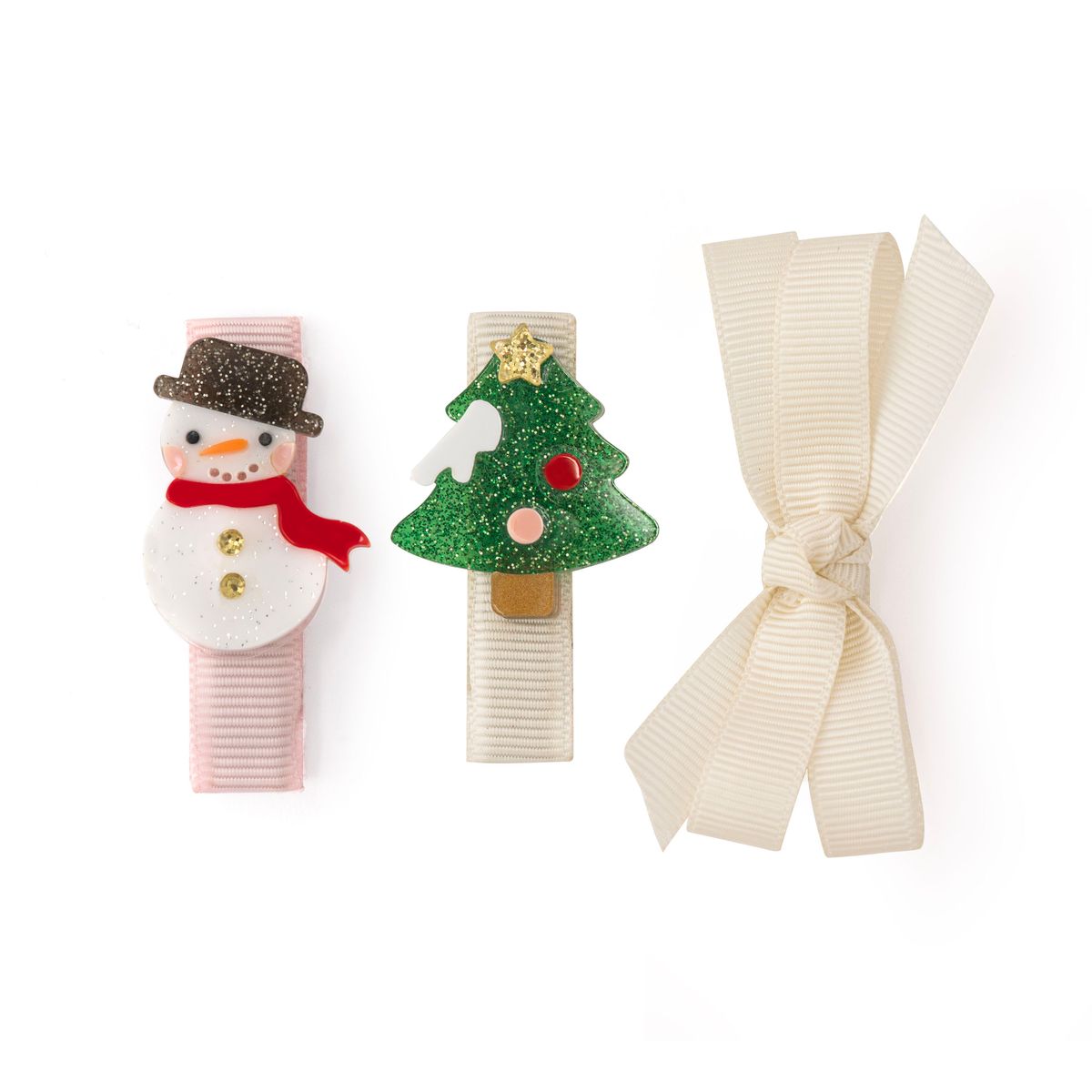 Snowman Tree and Cream Bow