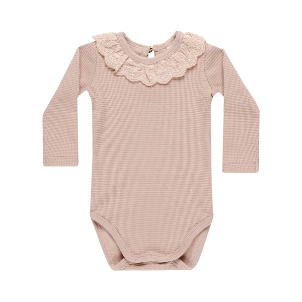 Ruffle Collar Bodysuit || Blush