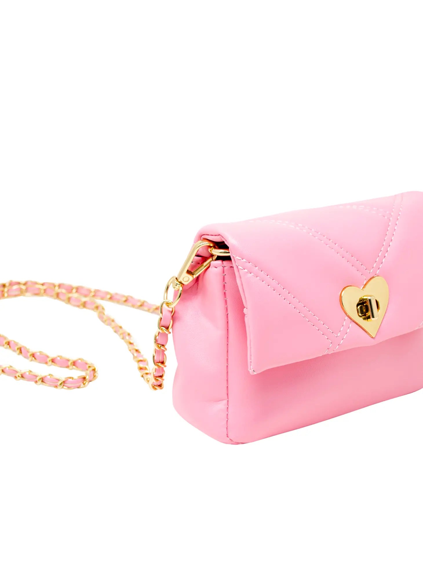 Quilted Soft Heart Lock Purse