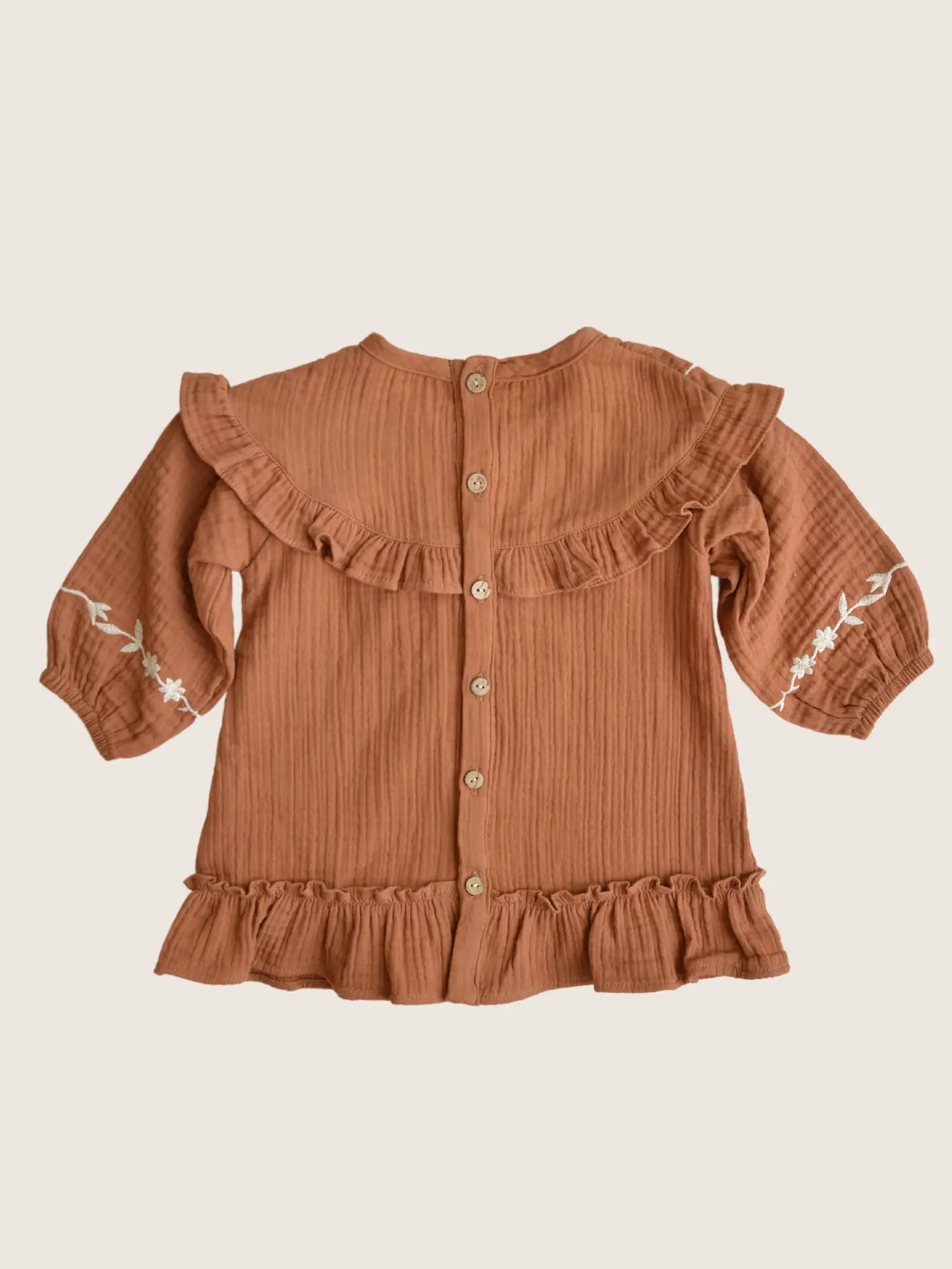 Girls Embroidered Cotton Muslin Blouse