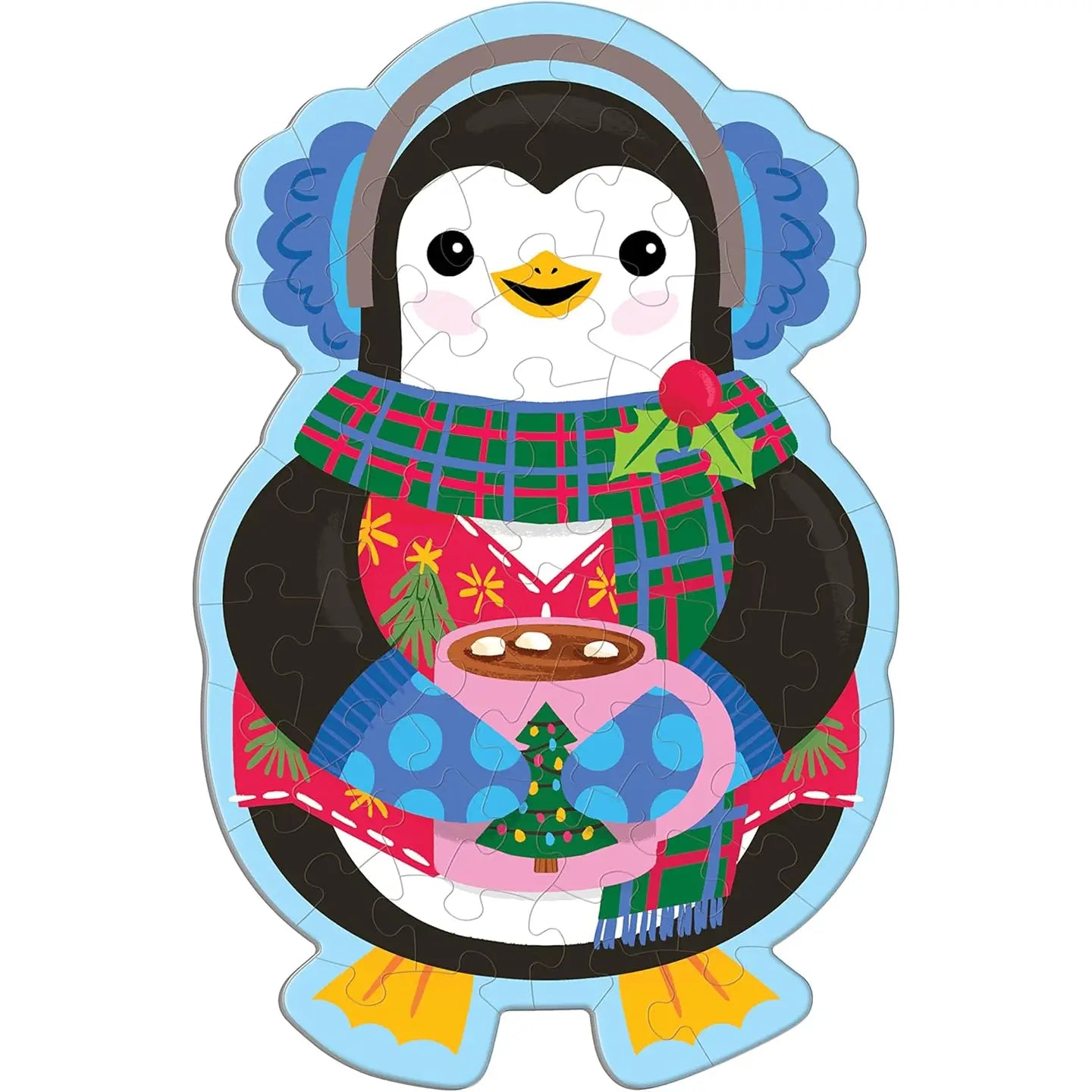 Hot Cocoa Penguin 48 Piece Scratch and Sniff Shaped Mini Puzzle