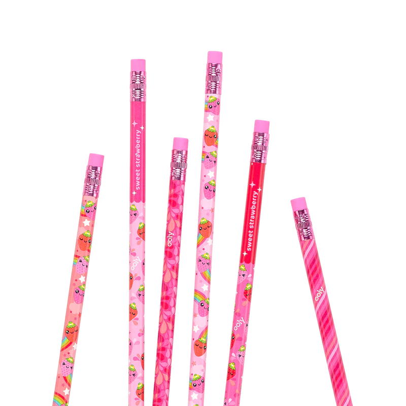 Lil Juicy Strawberry Scented Graphite Pencils - Set of 6
