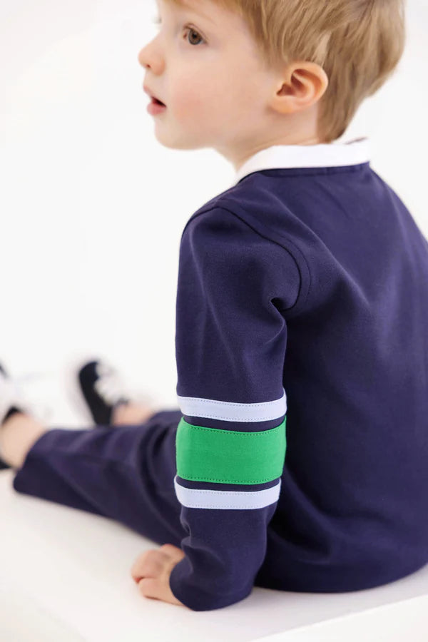 Navy & Kelly Green Stripe Sir Proper Rugby Romper
