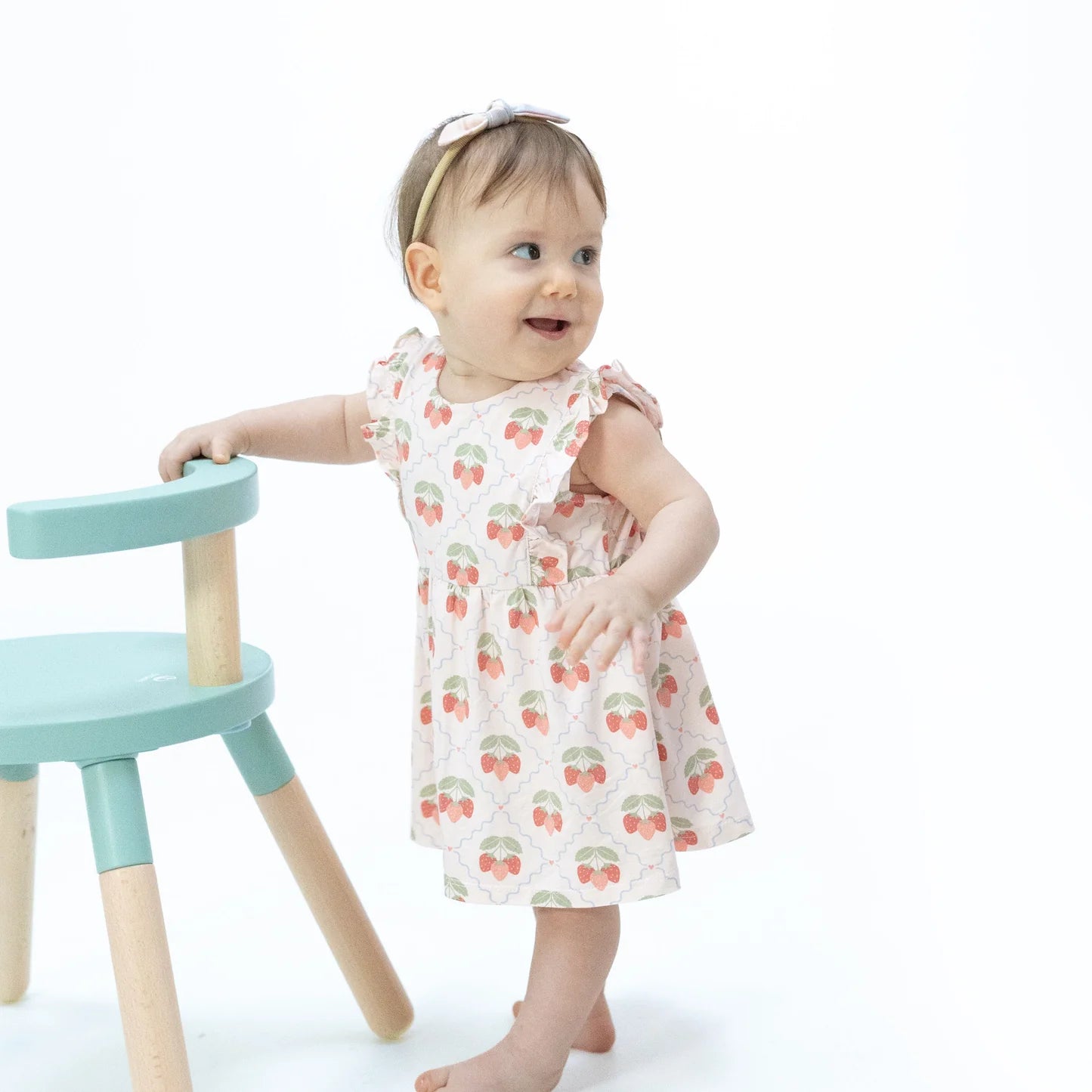 Sweet Strawberries Ruffle Bodysuit Dress
