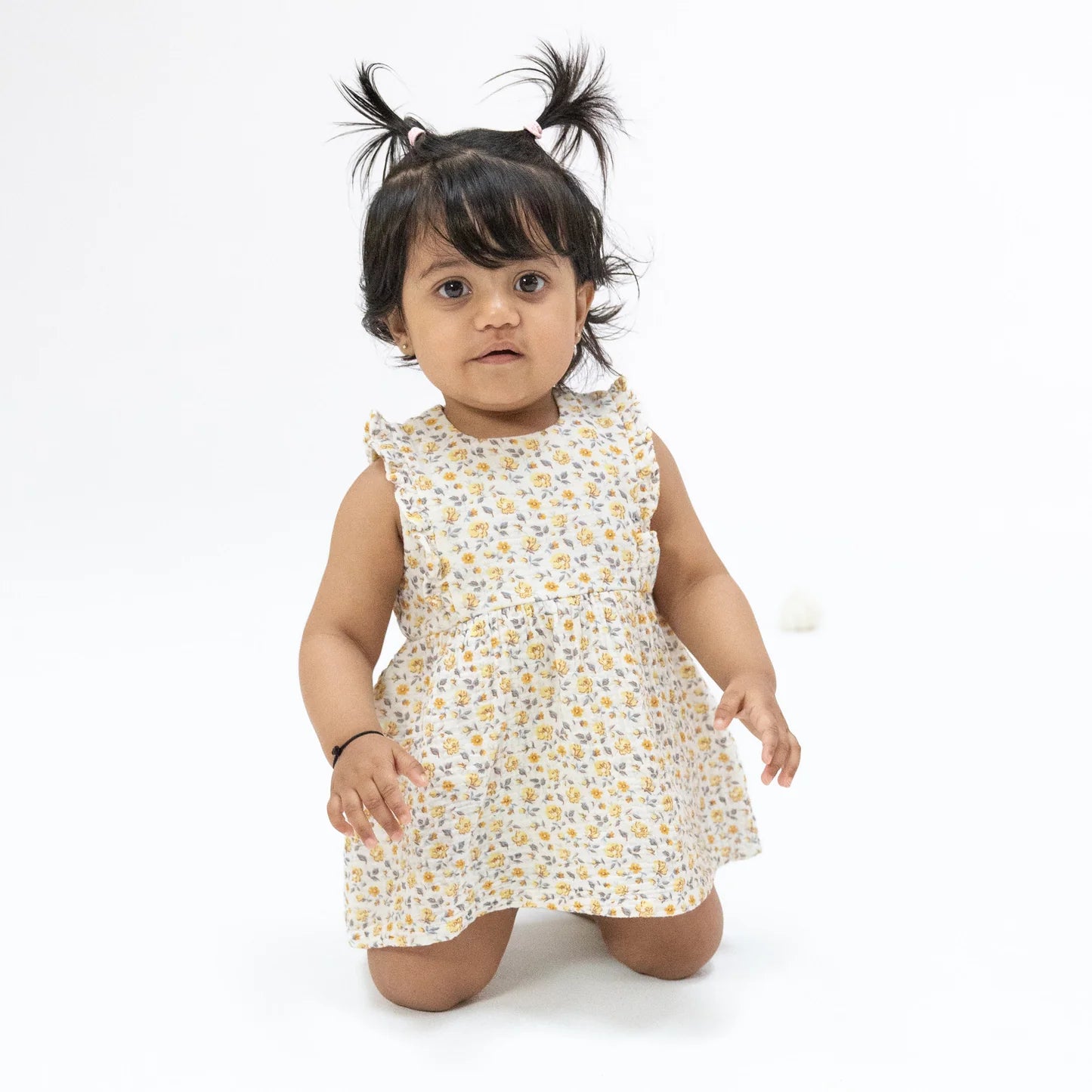 Yellow Country Roses Ruffle Bubble Dress