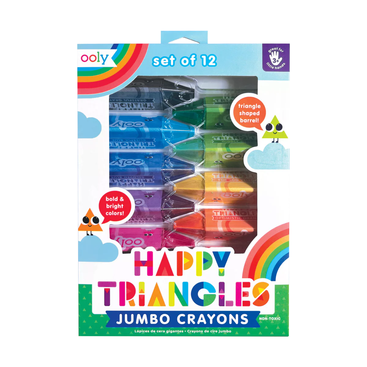 Happy Triangles Jumbo Crayons | Set of 12