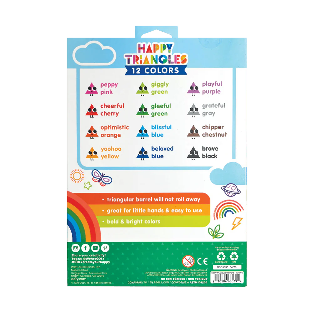 Happy Triangles Jumbo Crayons | Set of 12