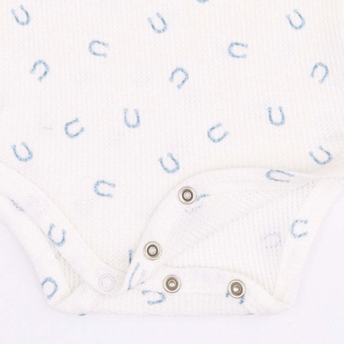 Little Horseshoes Blue Long Sleeve Bodysuit