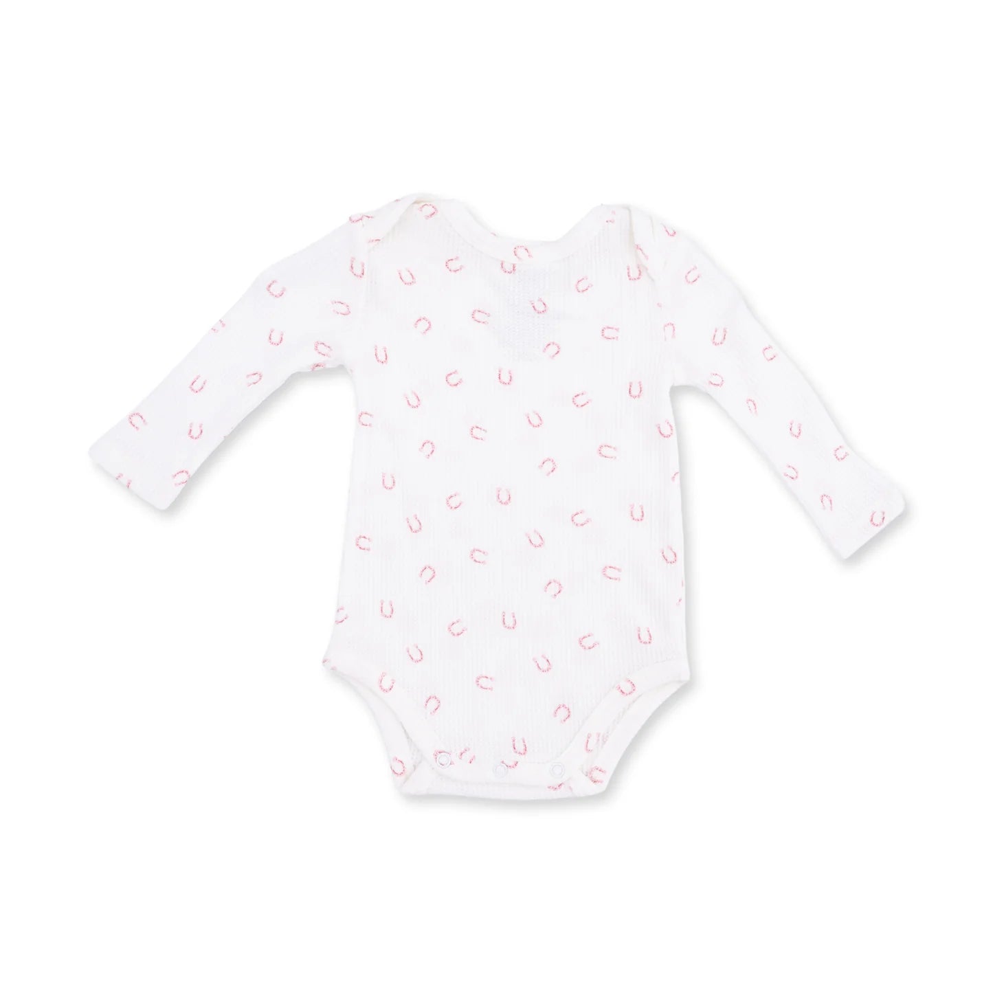 Little Horseshoes Pink Long Sleeve Bodysuit