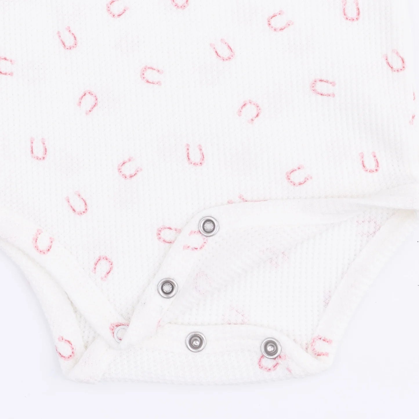 Little Horseshoes Pink Long Sleeve Bodysuit