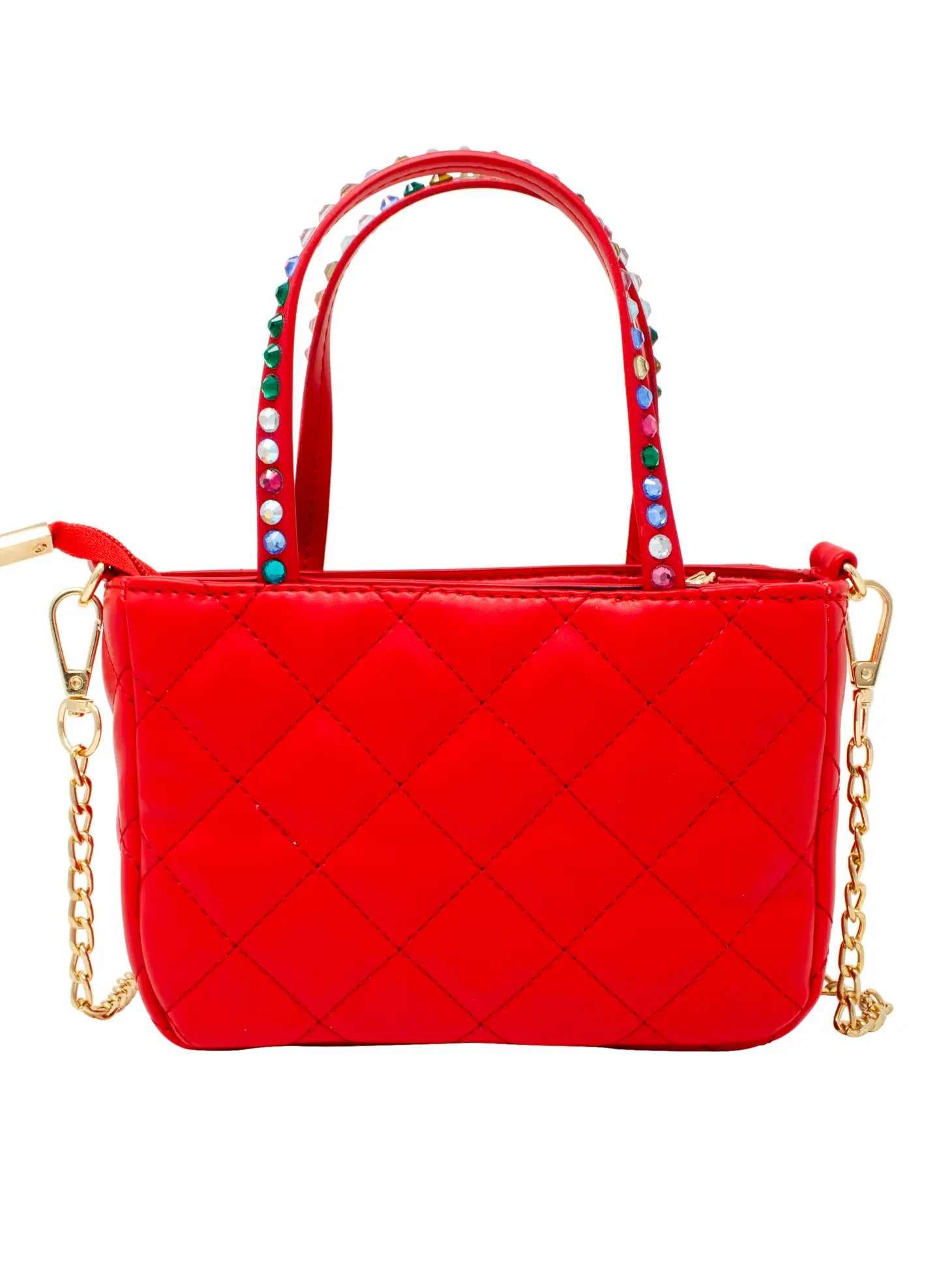 Quilted Rhinestone Tote Bag