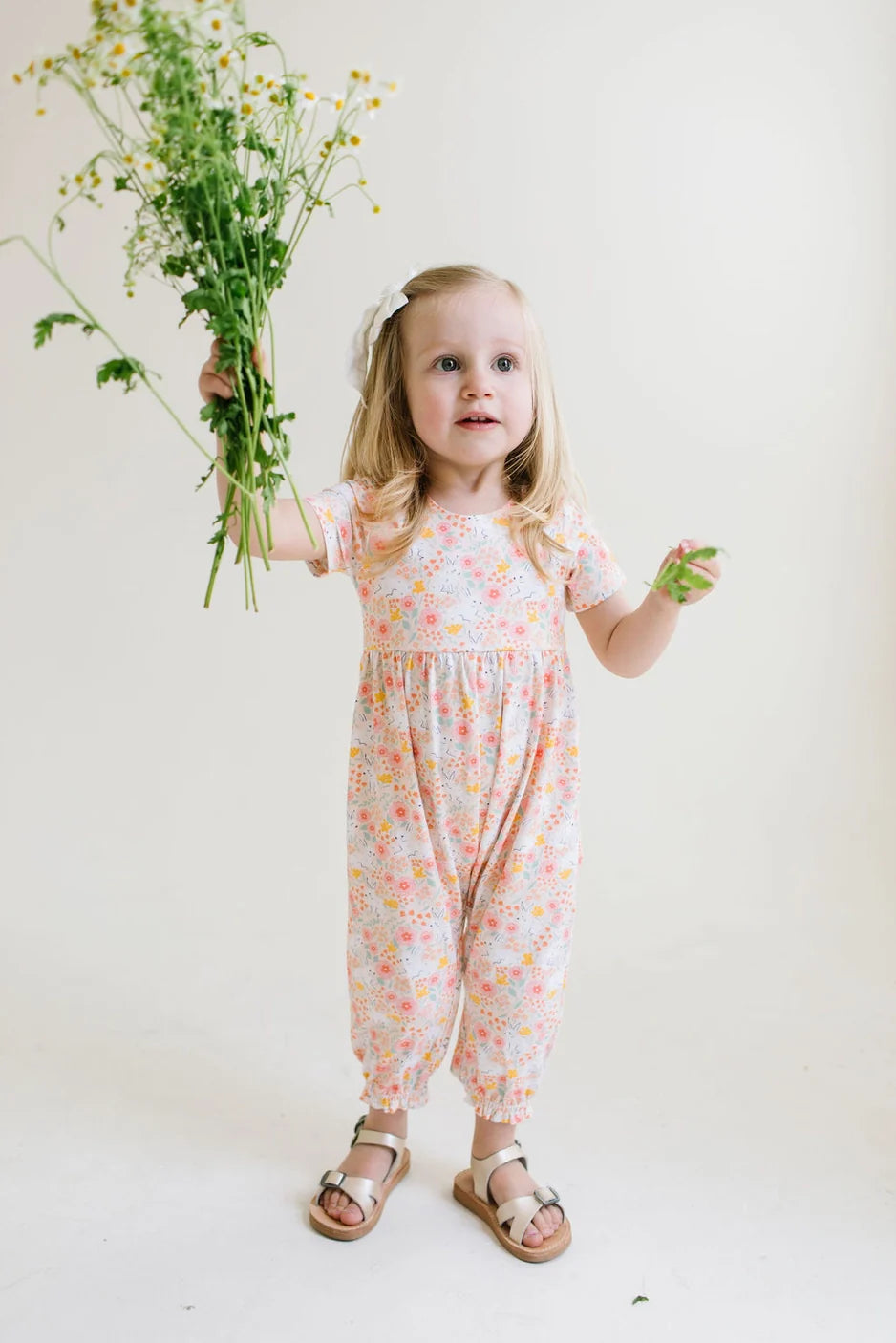 Rosie Romper in Bunny Field