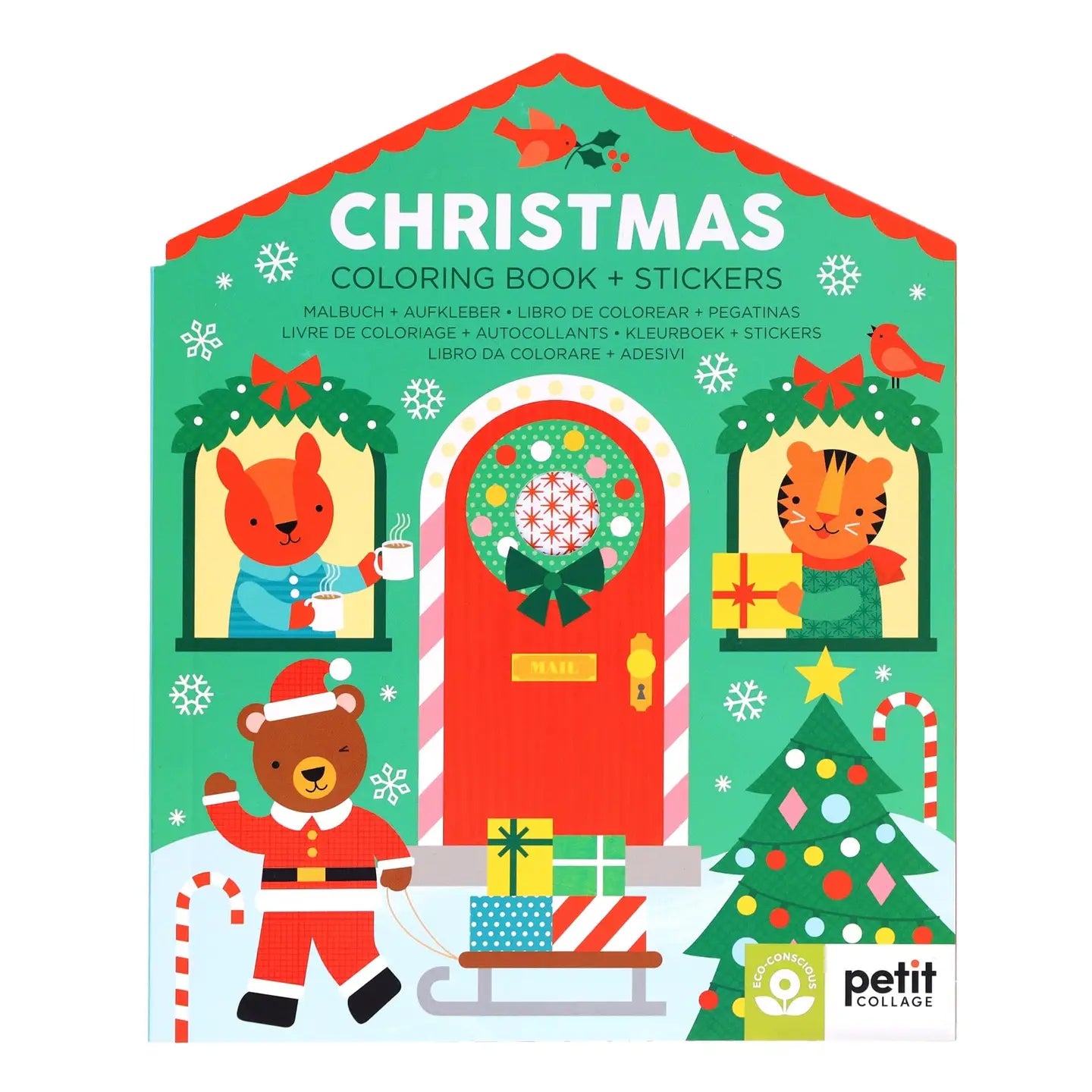 Christmas Coloring Book + Stickers