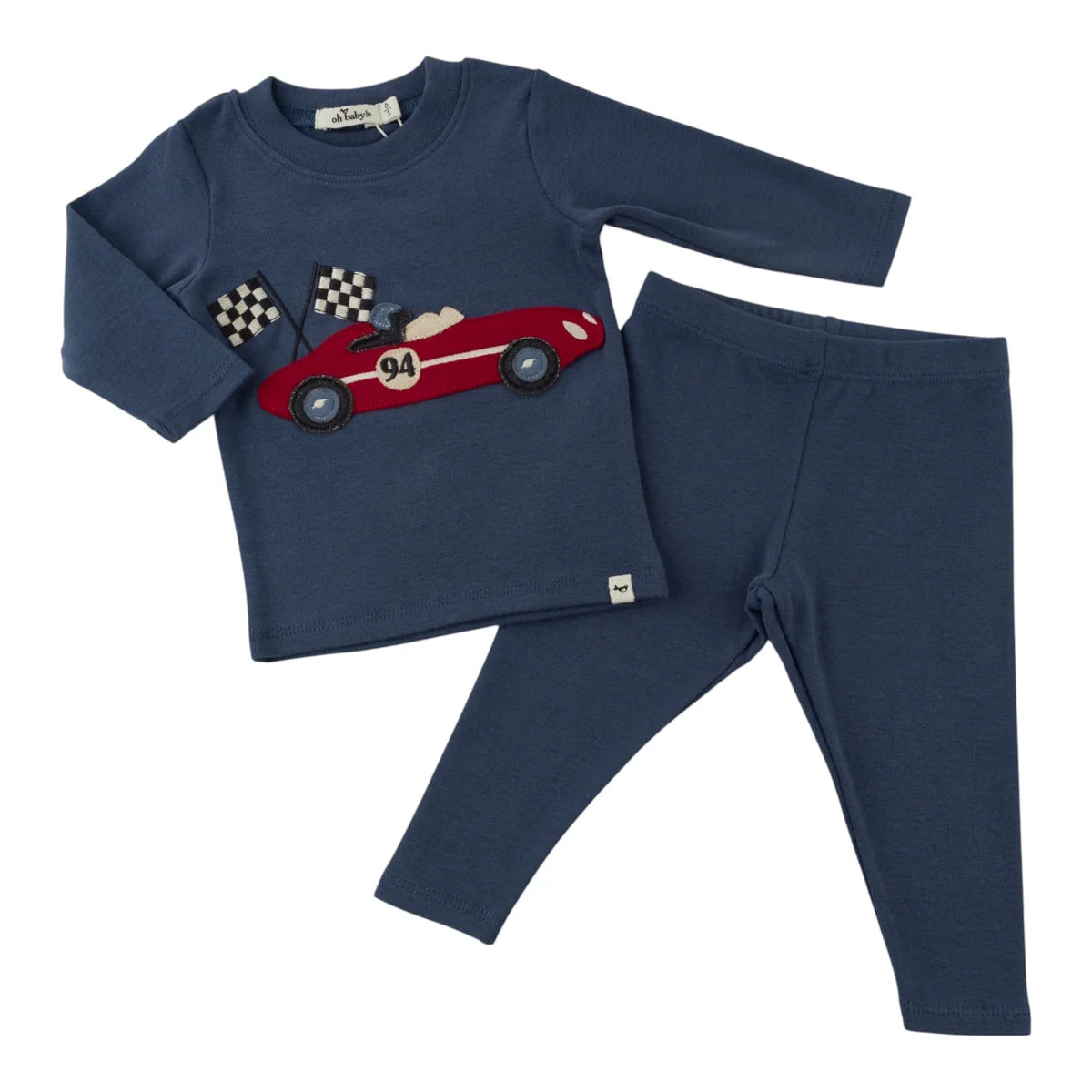 Race Car with Flags Two Piece Set