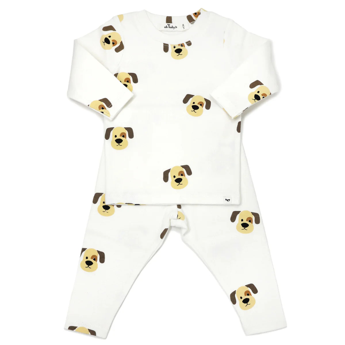 Puppy Faces Print Two-Piece Set