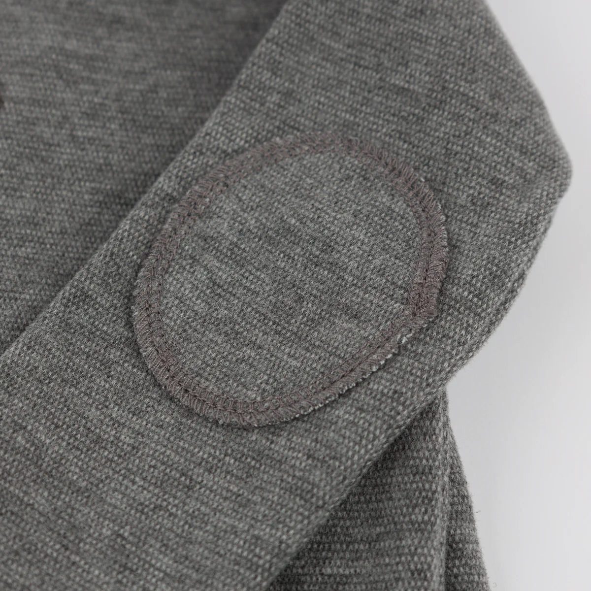 Honeycomb Elbow Patch Henley Set in Charcoal