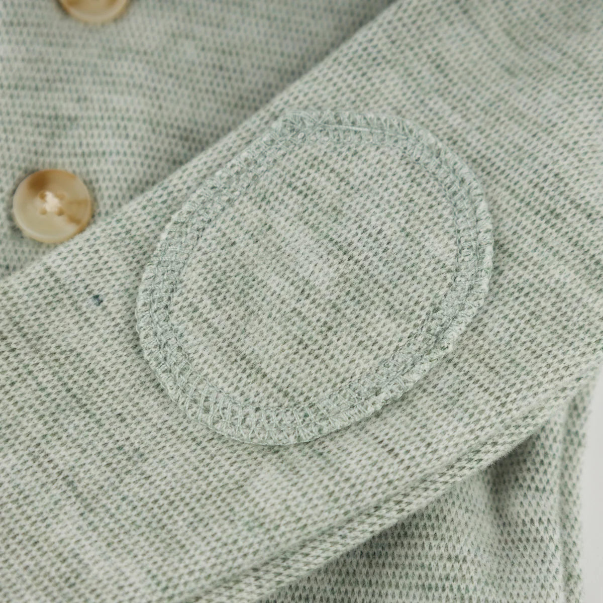 Honeycomb Elbow Patch Henley Set in Spruce