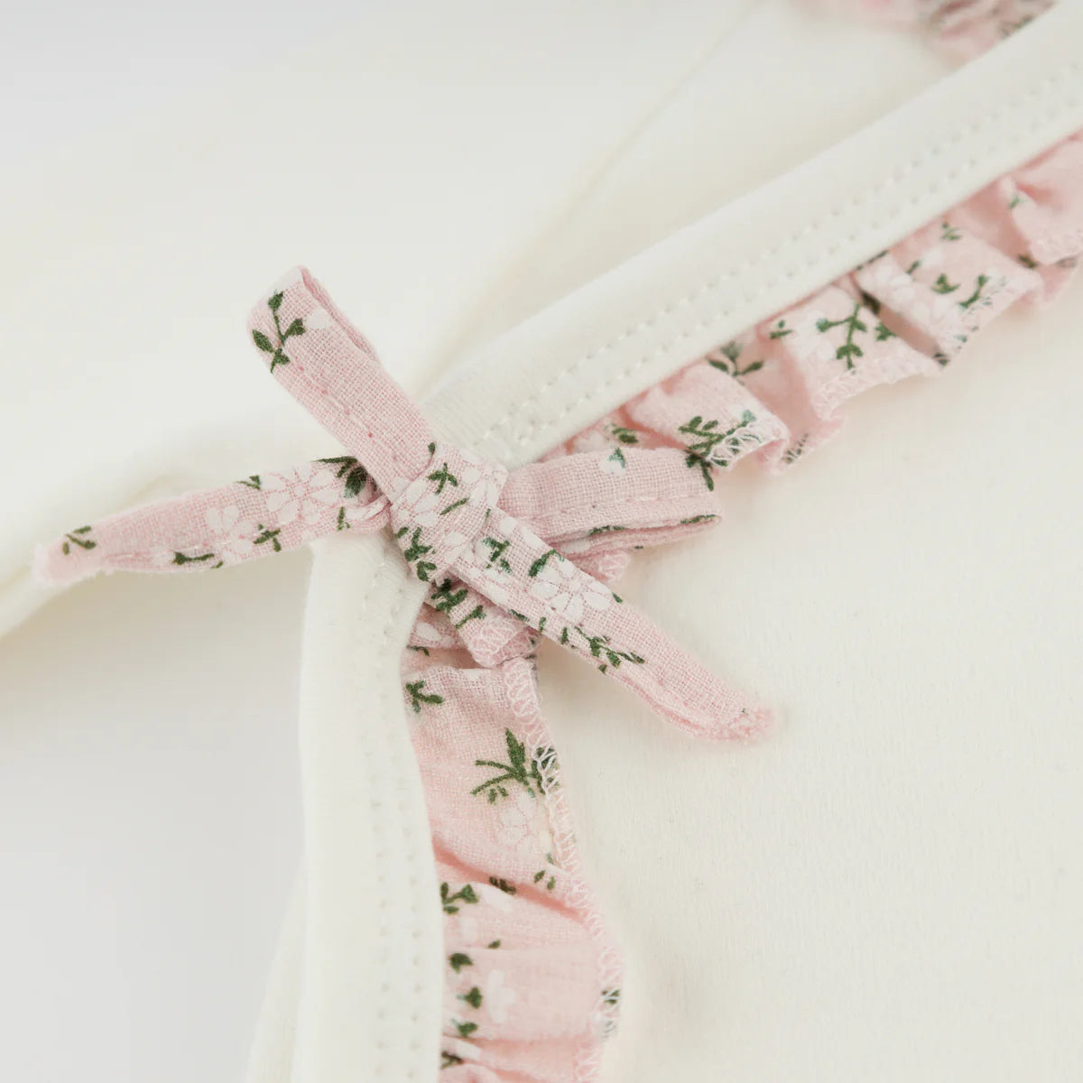 Pink Apple Blossom Ruffles Kimono Footie Set