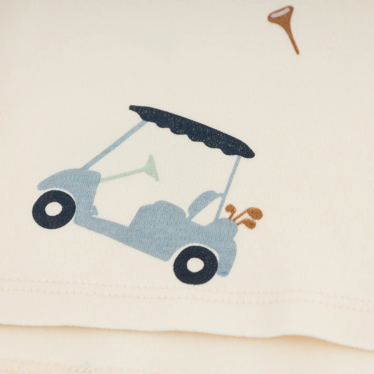 Golf Print Raw Edge Tee Short Set
