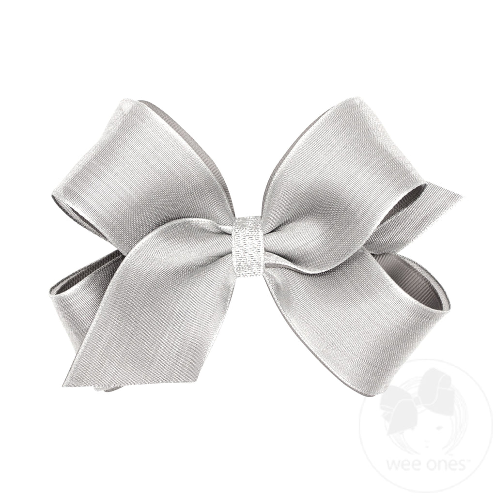 Medium Deluxe Metallic Mesh with Grosgrain Underlay Hair Bow
