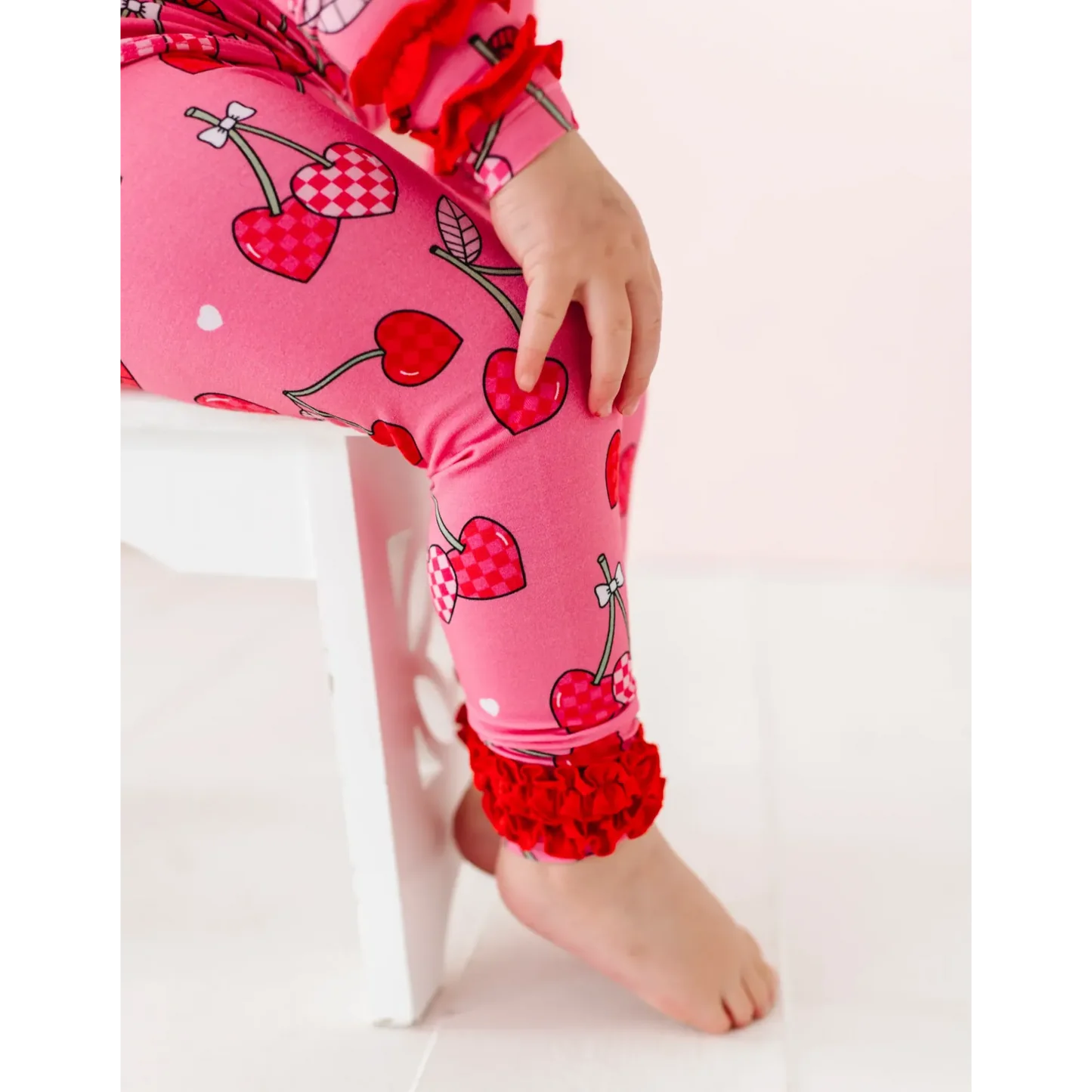 I Love You Cherry Much Ruffle Two-Piece Pajama Set