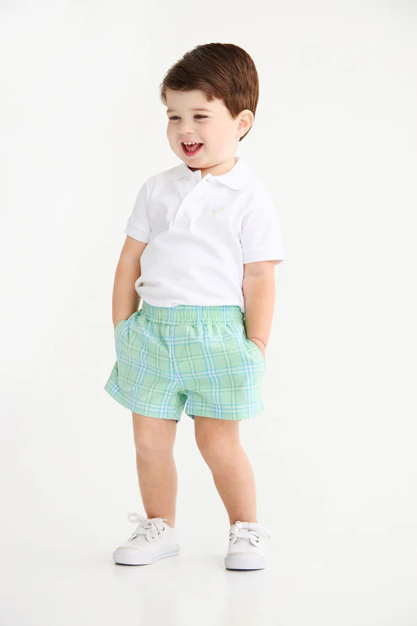 White Short Sleeve Polo Onesie