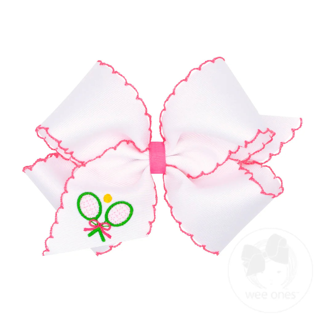 King Sports Embroidered Moonstitch Edge Hair Bow