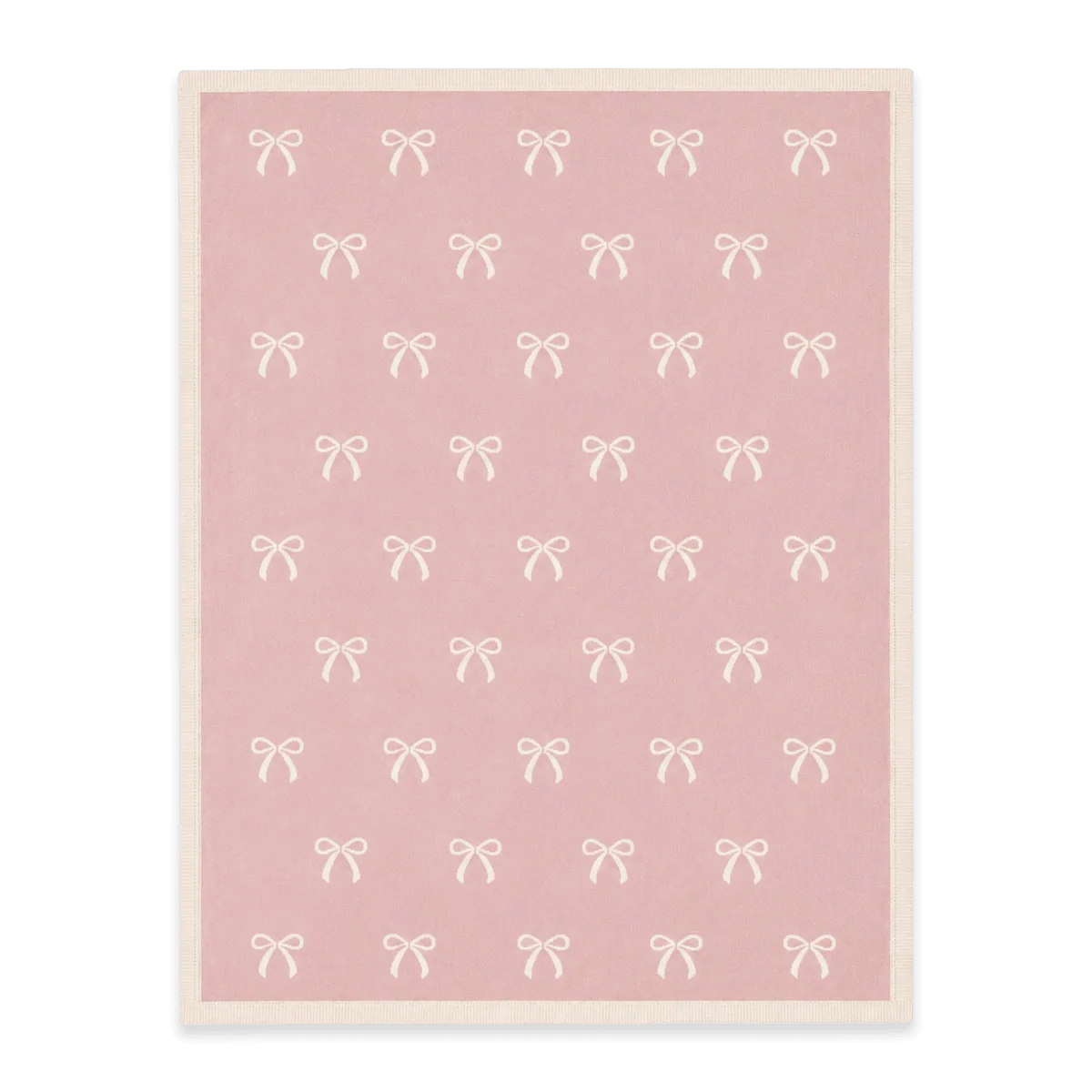 Sweet Bow Jacquard Sweater Knit Baby Blanket (Organic Cotton)