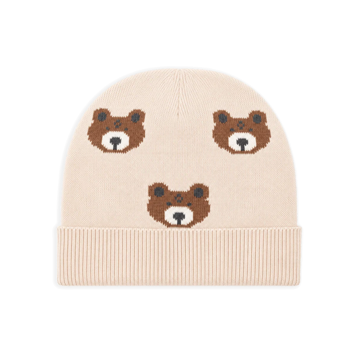 Bear Sweater Knit Round Baby Beanie Hat (Organic Cotton)