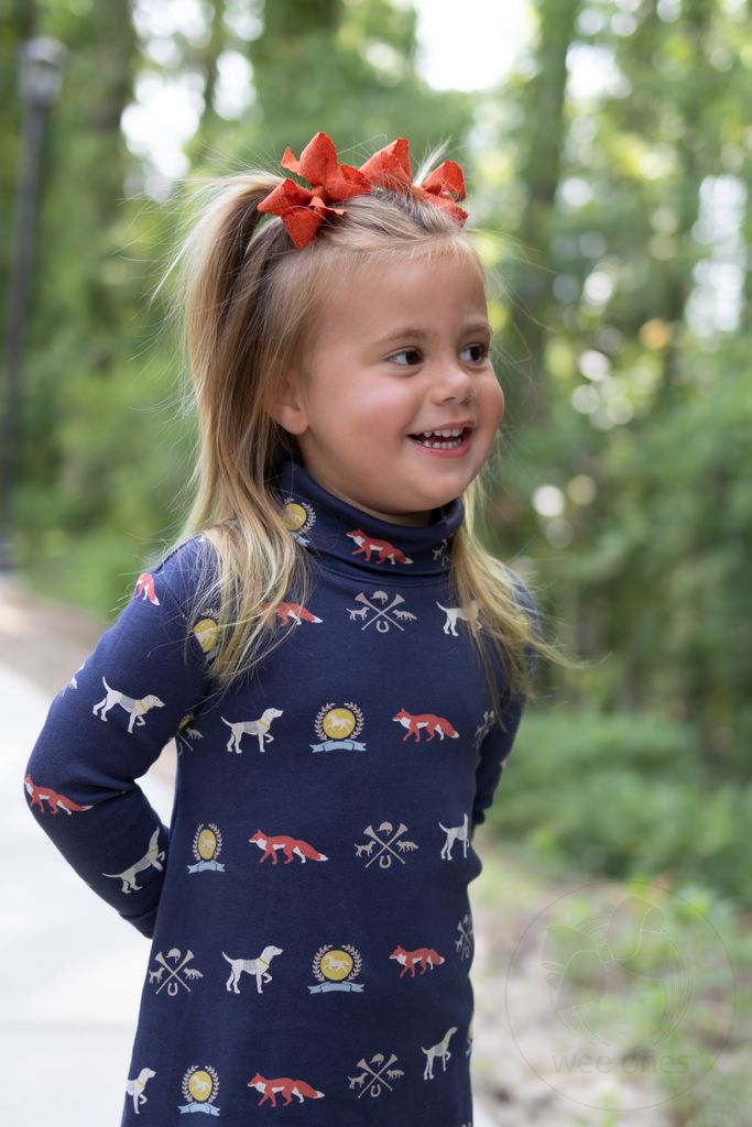 Mini Linen Scalloped Edge Hair Bow | Rust