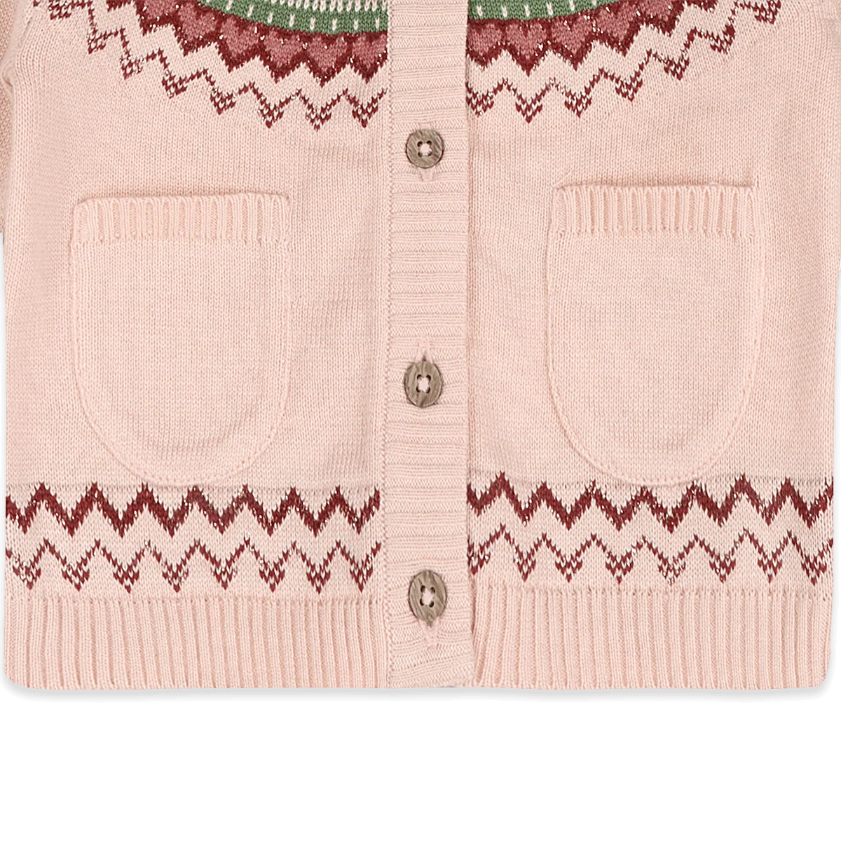 Lily Floral Fair Isle Knit Baby Cardigan (Organic Cotton)