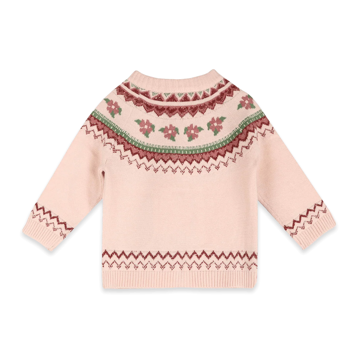 Lily Floral Fair Isle Knit Baby Cardigan (Organic Cotton)
