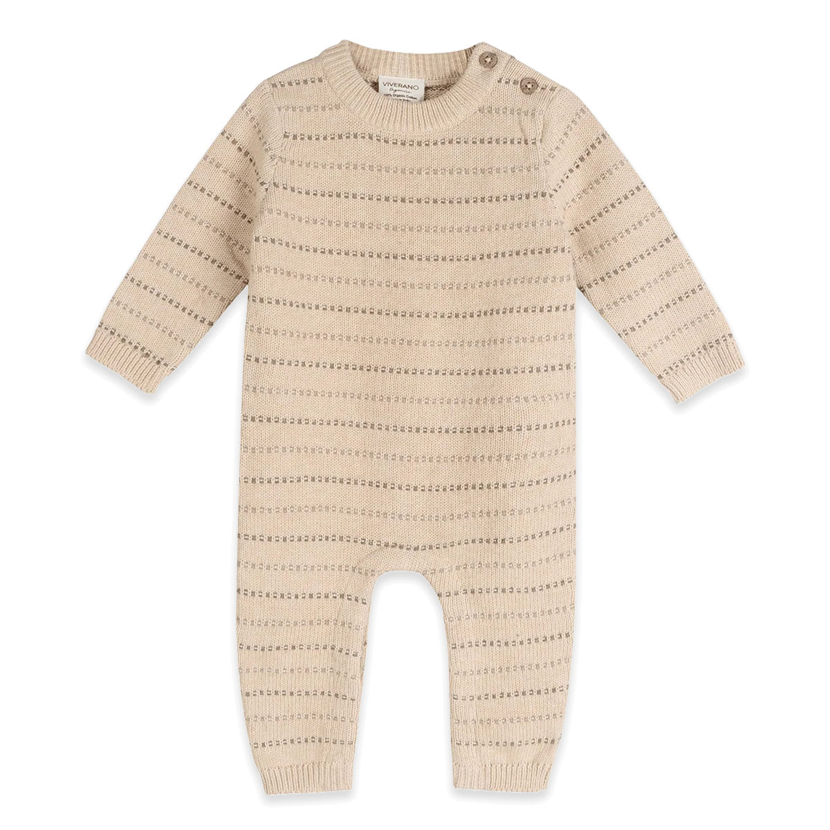Aiden Textured Stripe Knit Baby Jumpsuit (Organic Cotton)